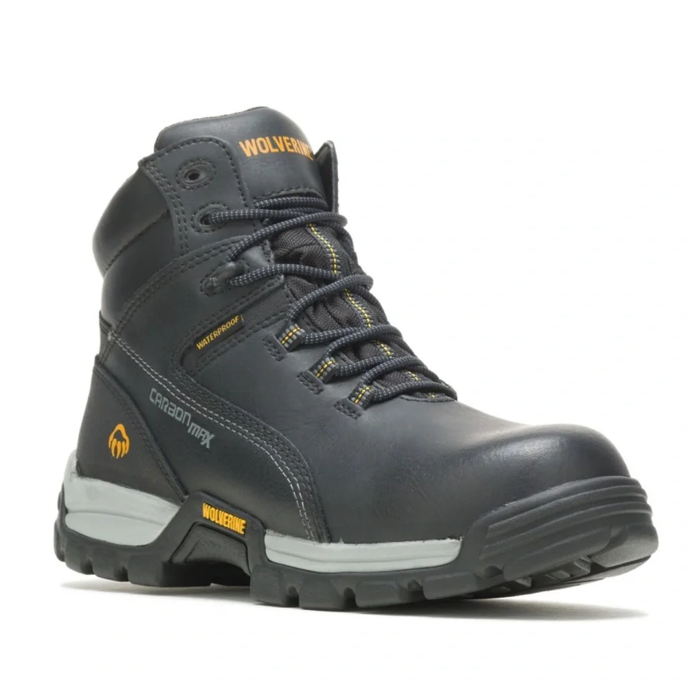 WOLVERINE | Carbon Max black leather work boots Men size 8.5